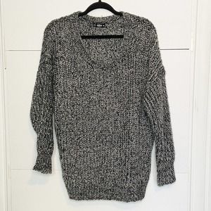 Shein cable knit sweater, black and gray sweater, oversize sweater